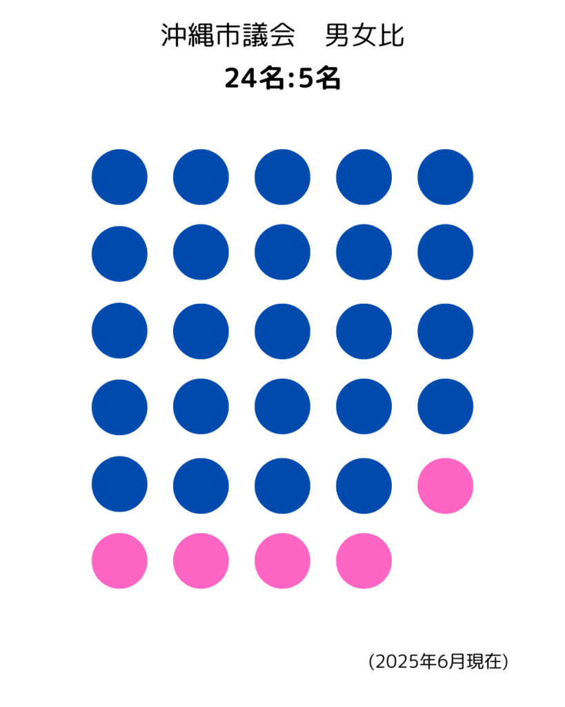 沖縄市議会男女比（2025年6月現在）
